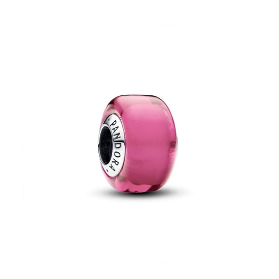 Charm Mini Vetro di Murano Rosa e argento 793107C00-1