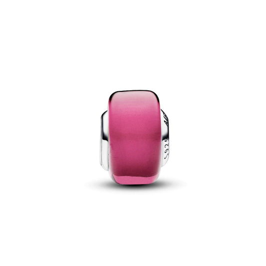 Charm Mini Vetro di Murano Rosa e argento 793107C00-2