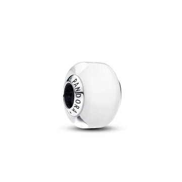 Charm Mini Vetro di Murano Bianco e argento 793118C00-1