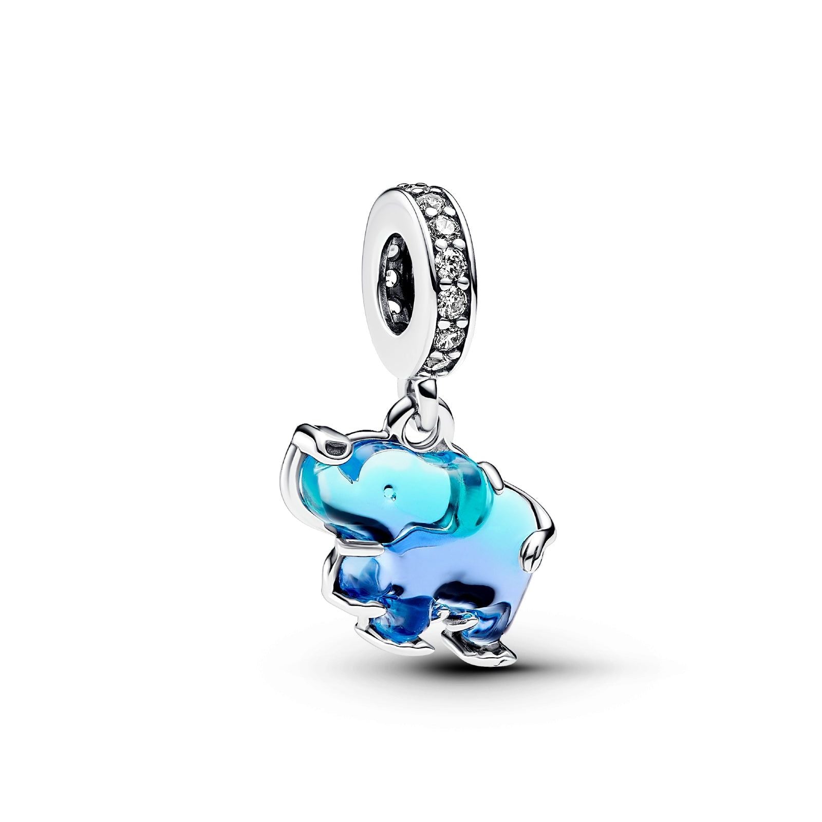 Charm Pendente Elefante Vetro di Murano Blu 793339C01-1