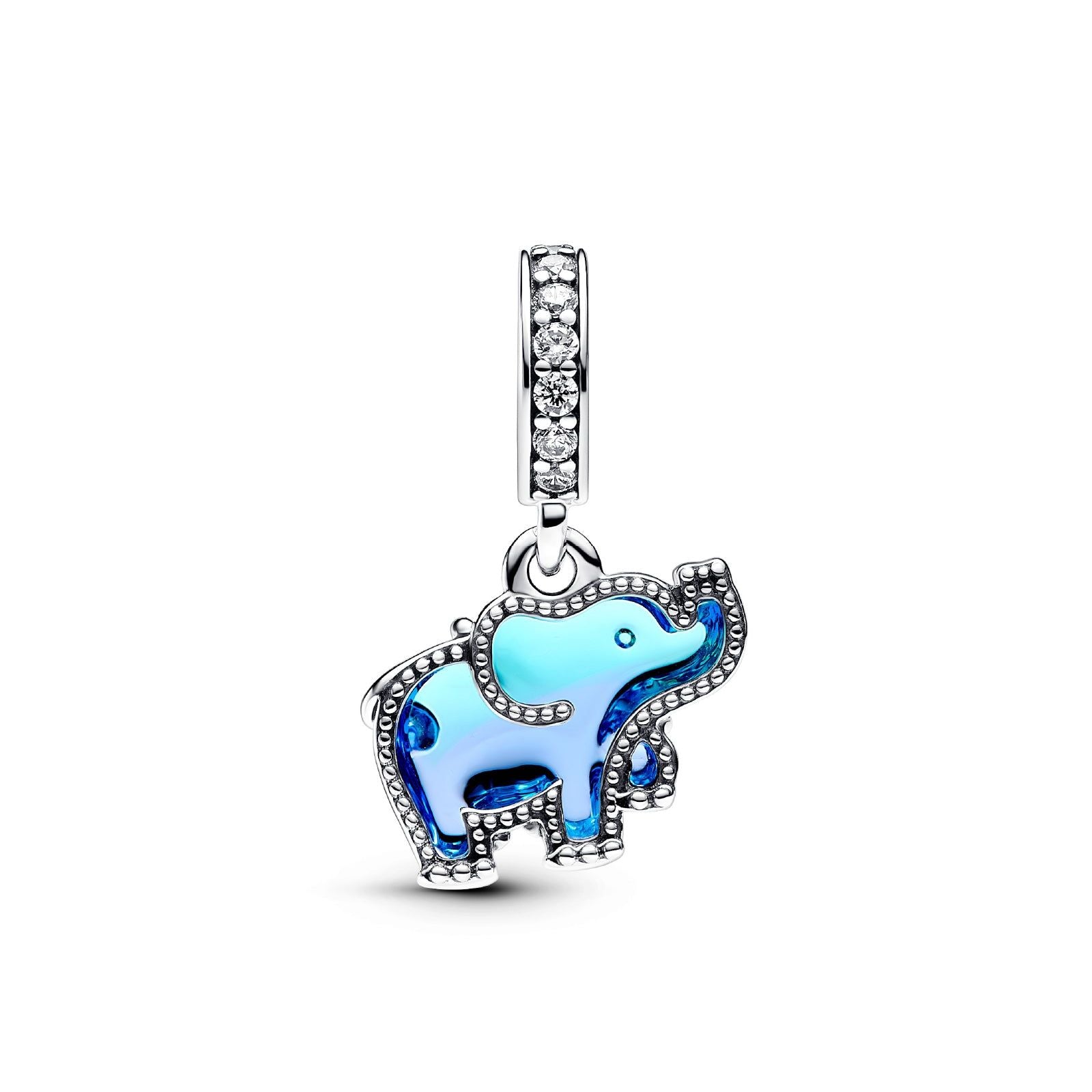 Charm Pendente Elefante Vetro di Murano Blu 793339C01-2