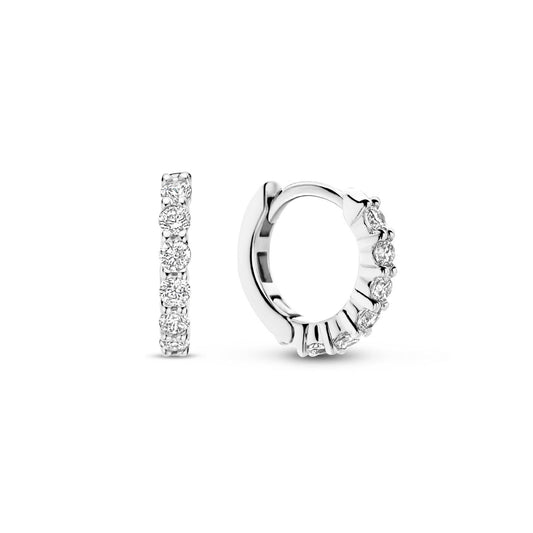 Orecchini cerchio 12mm donna TI SENTO Milano in argento con zirconi