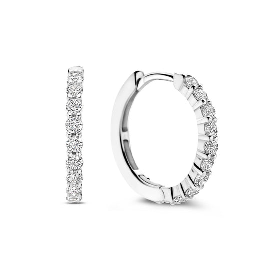 Orecchini cerchio 18mm donna TI SENTO Milano in argento con zirconi