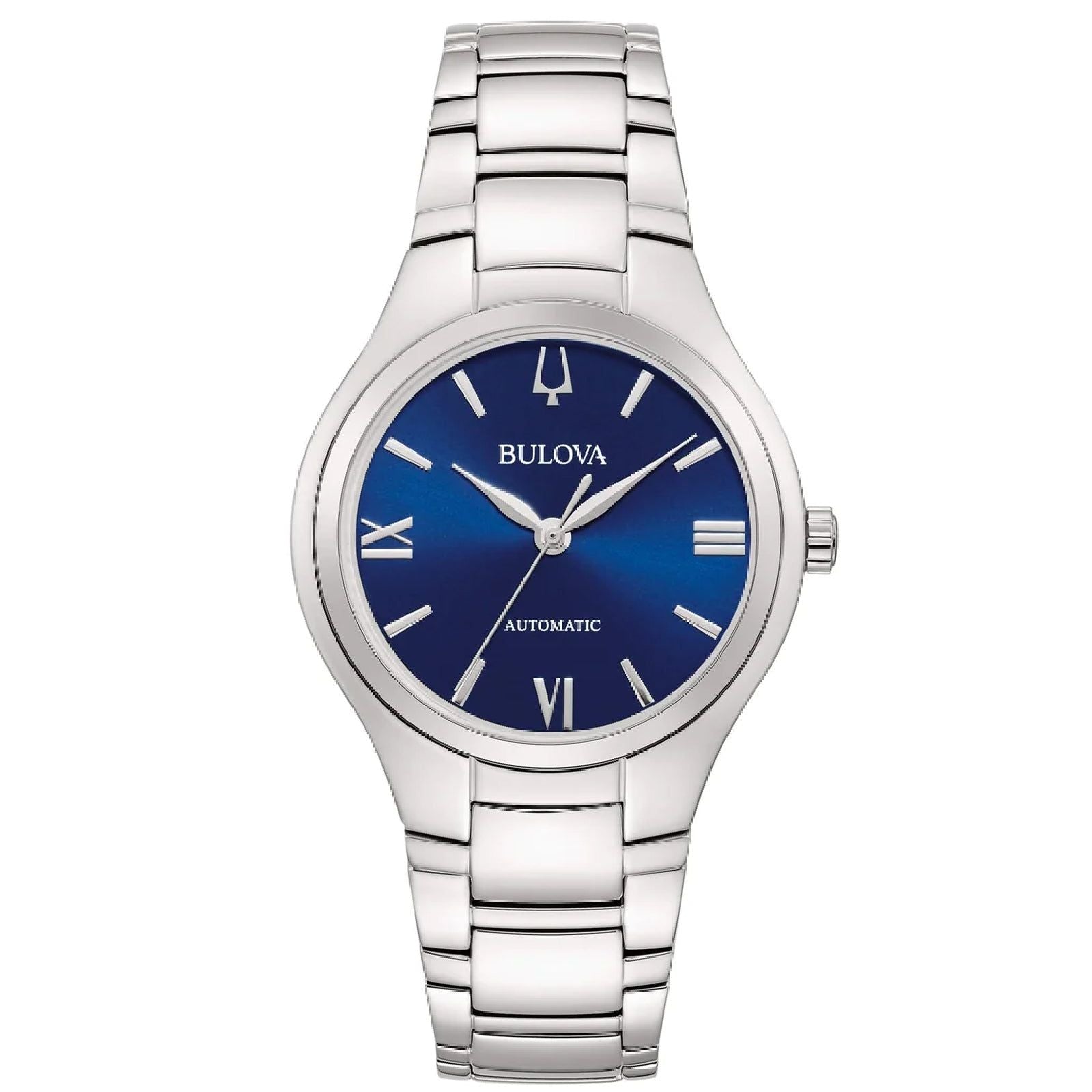 Orologio automatico donna Bulova Classic in acciaio e quadrante blu con cassa 34 mm 96L319-1