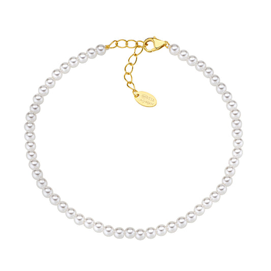 Bracciale Amen in argento 925 dorato con perle di cristallo A.BRPE30SWGB16