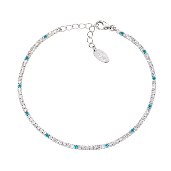 Bracciale Amen Tennis in Argento 925 con zirconi bianchi acquamarina A.BT1B7BAC17