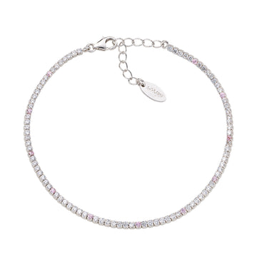 Bracciale Amen Tennis Mania in Argento 925 con zirconi bianchi rosa A.BT1B7BRO17