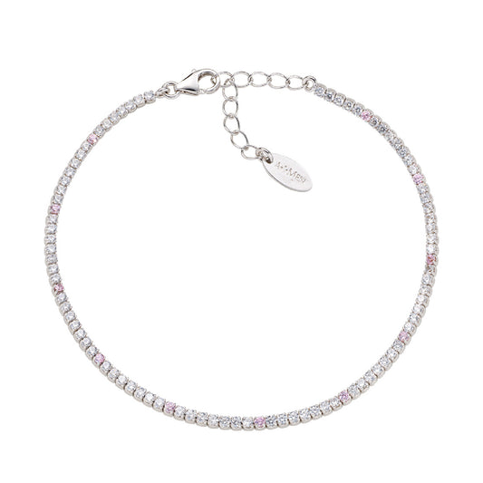 Bracciale Amen Tennis Mania in Argento 925 con zirconi bianchi rosa A.BT1B7BRO17