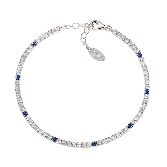 Bracciale Amen Tennis in argento 925 zirconi bianchi e blu A.BT7BBLB16