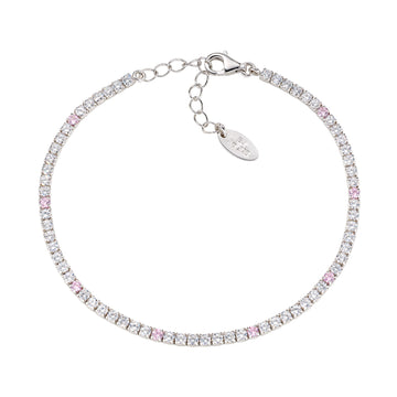 Bracciale Amen Tennis in argento 925 zirconi bianchi e rosa A.BT7BROB16