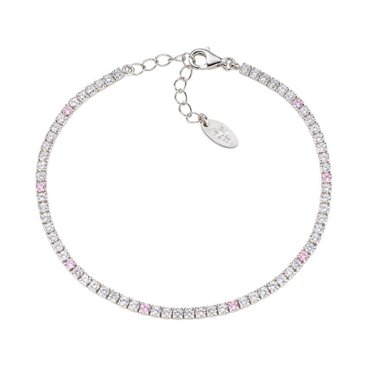 Bracciale Amen Tennis in argento 925 zirconi bianchi e rosa A.BT7BROB16