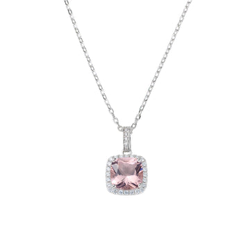 Collana Amen in argento 925 con morganite rosa da donna A.CLQUABBMOZ