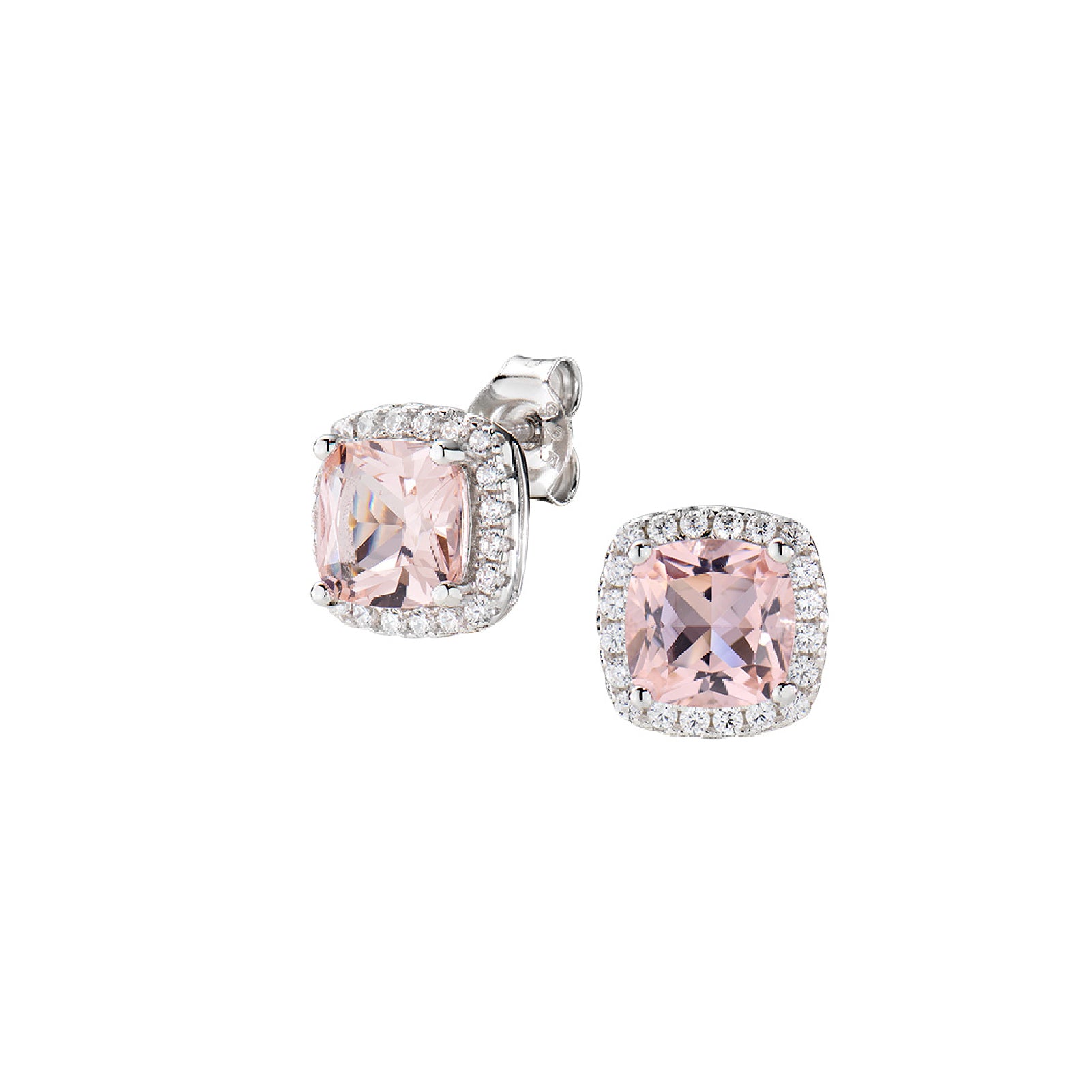 Orecchini Amen argento 925 con morganite rosa da donna