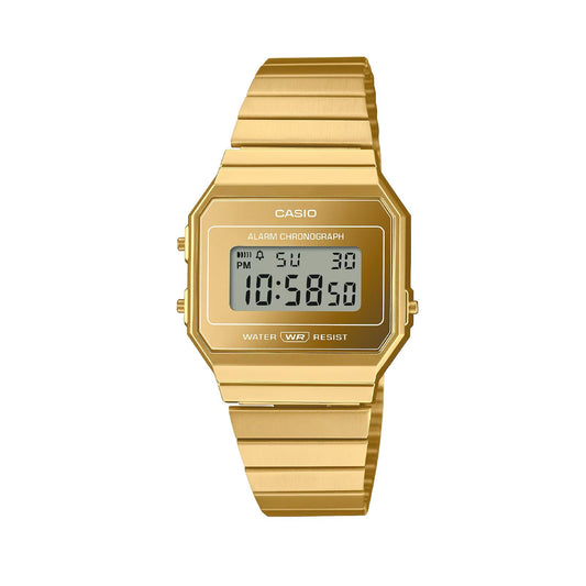 Orologio digitale Casio Vintage unisex in acciaio con pvd oro