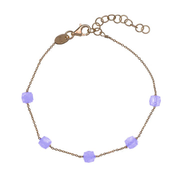 Bracciale donna Alisia in argento dorato 5 tanzaniti viola