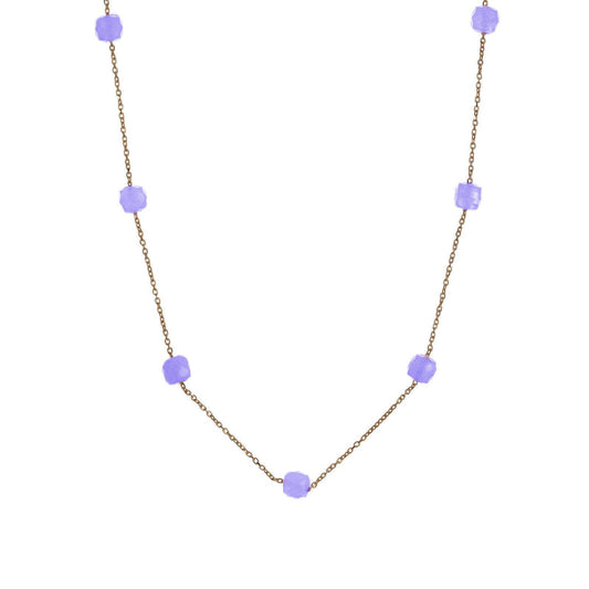 Collana donna Alisia in argento dorato 7 tanzaniti viola