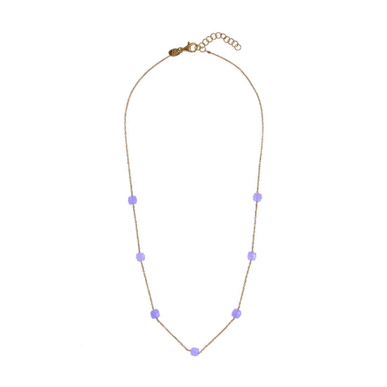 Collana donna Alisia in argento dorato 7 tanzaniti viola AL2535-ORO-TANZANITE