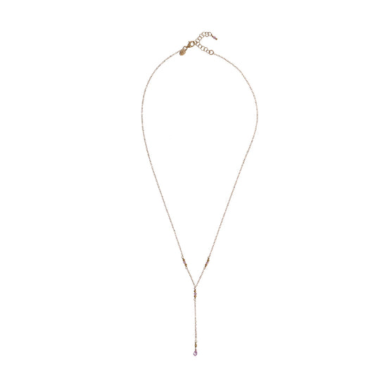 Collana a Y donna Alisia in argento dorato con cristalli rosa e goccia AL4430-ORO-ROSA