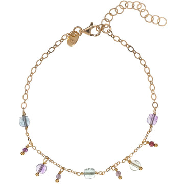 Bracciale donna Alisia in argento dorato con ciondoli di fluorite