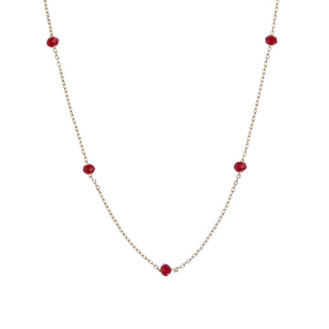 Collana donna Alisia in argento dorato 8 pietre bordeaux