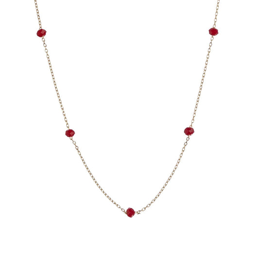 Collana donna Alisia in argento dorato 8 pietre bordeaux