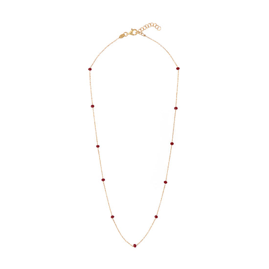 Collana donna Alisia in argento dorato 8 pietre bordeaux AL880-ORO-BORDEAUX