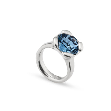 Anello solitario donna Uno de 50 Charismatic lega metallica cristallo blu