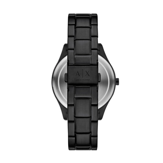 Set con orologio multifunzione Armani Exchange in acciaio nero MISURA UNICA