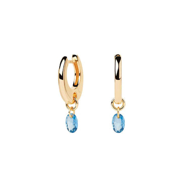 Orecchini donna PDPAOLA Essential in argento dorato zirconi blu