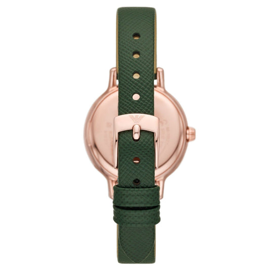 Orologio solo tempo acciaio, cristalli, pelle Emporio Armani donna verde e rosé AR11577-2