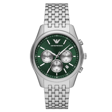 Orologio crono uomo Emporio Armani in acciaio quadrante verde 41mm