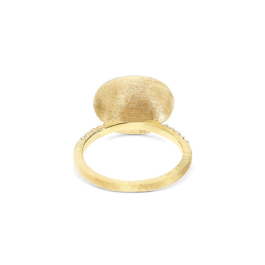 Anello donna Nanis Boules oro giallo diamanti 0,12ct cristallo quarzo madreperla