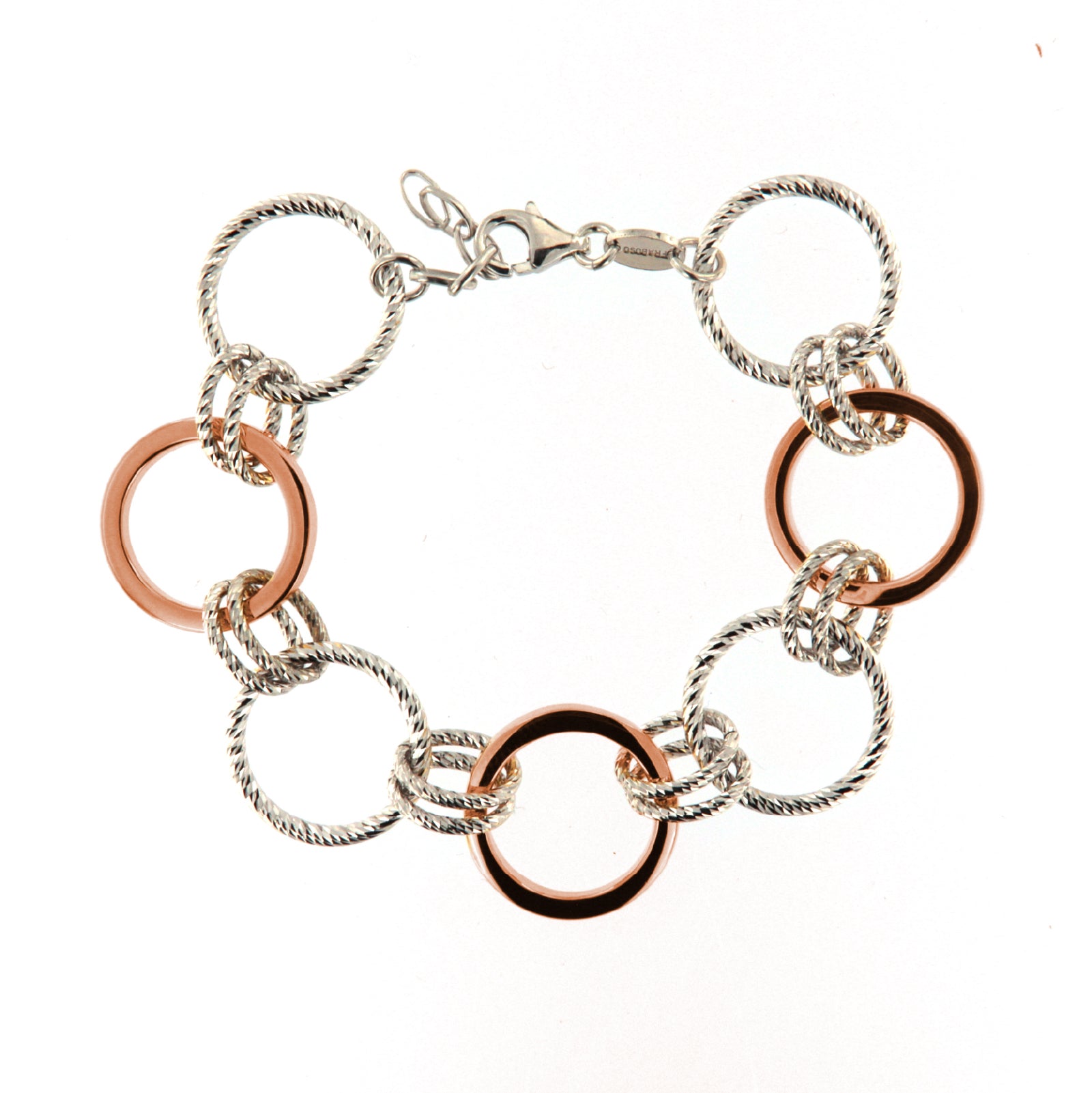 Bracciale da donna Fraboso in argento bicolor rosÃ© e rodiato B.BR03743BC