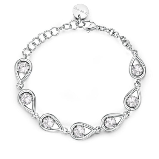 Bracciale tennis donna Brosway Ribbon acciaio zircone goccia