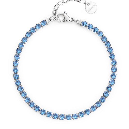 Bracciale tennis donna Brosway Desideri in acciaio con zirconi azzurri