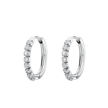 Orecchini cerchio donna Brosway Desideri in acciaio di 21,5 mm con zirconi