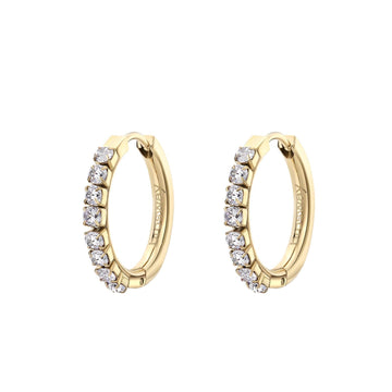 Orecchini cerchio donna Brosway Desideri in acciaio oro di 21,5 mm con zirconi