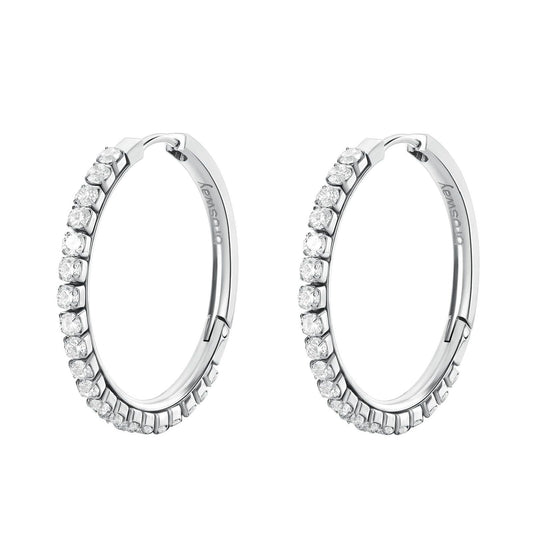 Orecchini cerchio donna Brosway Desideri in acciaio di 32,2 mm con zirconi