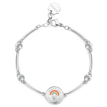 Bracciale donna Brosway Chakra acciaio con incisione maestra e arcobaleno