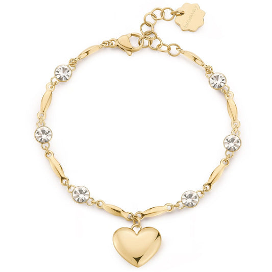 Bracciale donna Brosway Chakra in acciaio dorato con cuore e cristalli