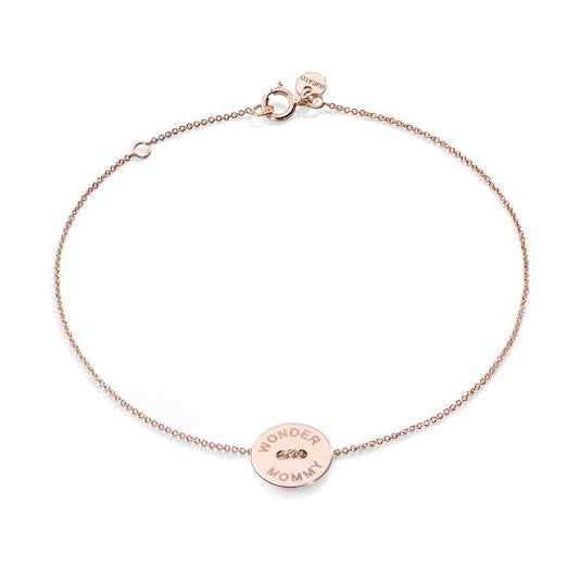 Bracciale Burato Paillettes donna oro rosa incisione wonder mommy