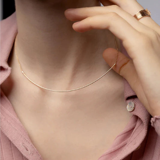 Collana donna Burato Linee ed Archi oro rosa semicerchio rigido