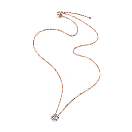 Collana donna Burato Paillettes oro rosa ciondolo 6mm diamanti 0,09ct