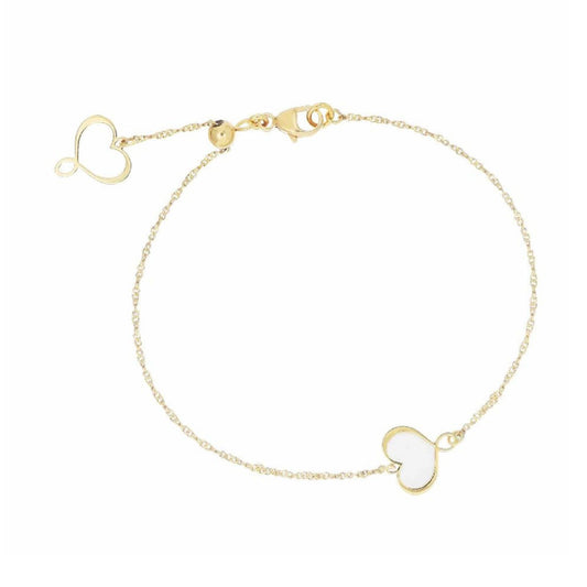 Bracciale donna Maman et Sophie Logo argento dorato cuore bianco