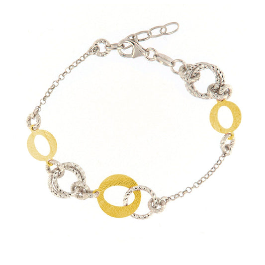 Bracciale donna catena Fraboso Gioielli argento maglie lisce oro