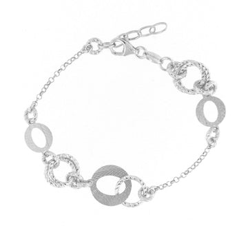 Bracciale donna catena Fraboso Gioielli argento maglie lisce e lavorate