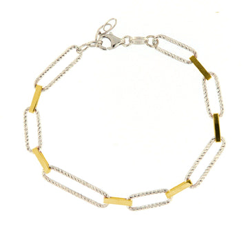 Bracciale donna catena Fraboso Gioielli argento maglie ovali piccole oro