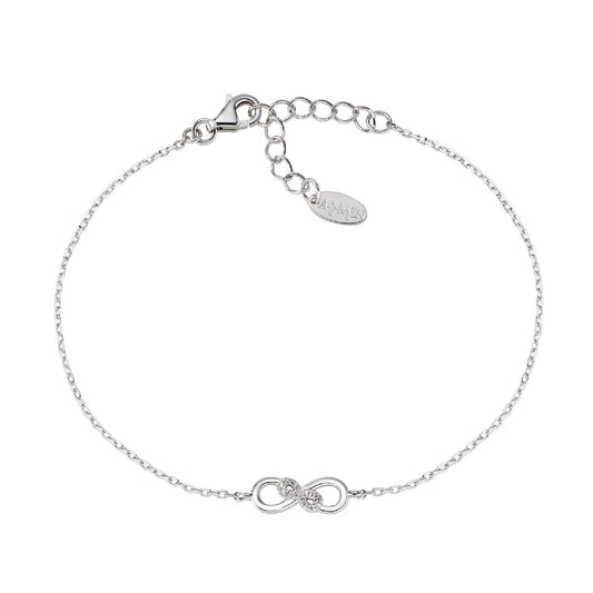 Bracciale donna Amen Amore in argento con due infiniti e zirconi