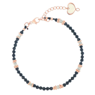 Bracciale donna Maman et Sophie Mia Africa argento rosé spinelli e madreperla