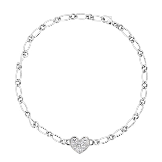 Bracciale donna Rue Des Mille Shapes in argento cuore di zirconi